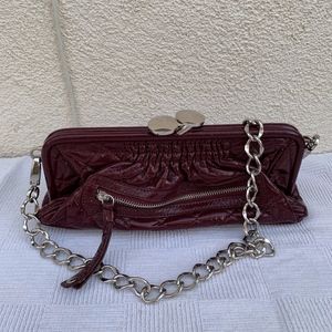 Women's Burgundy patent leather purse